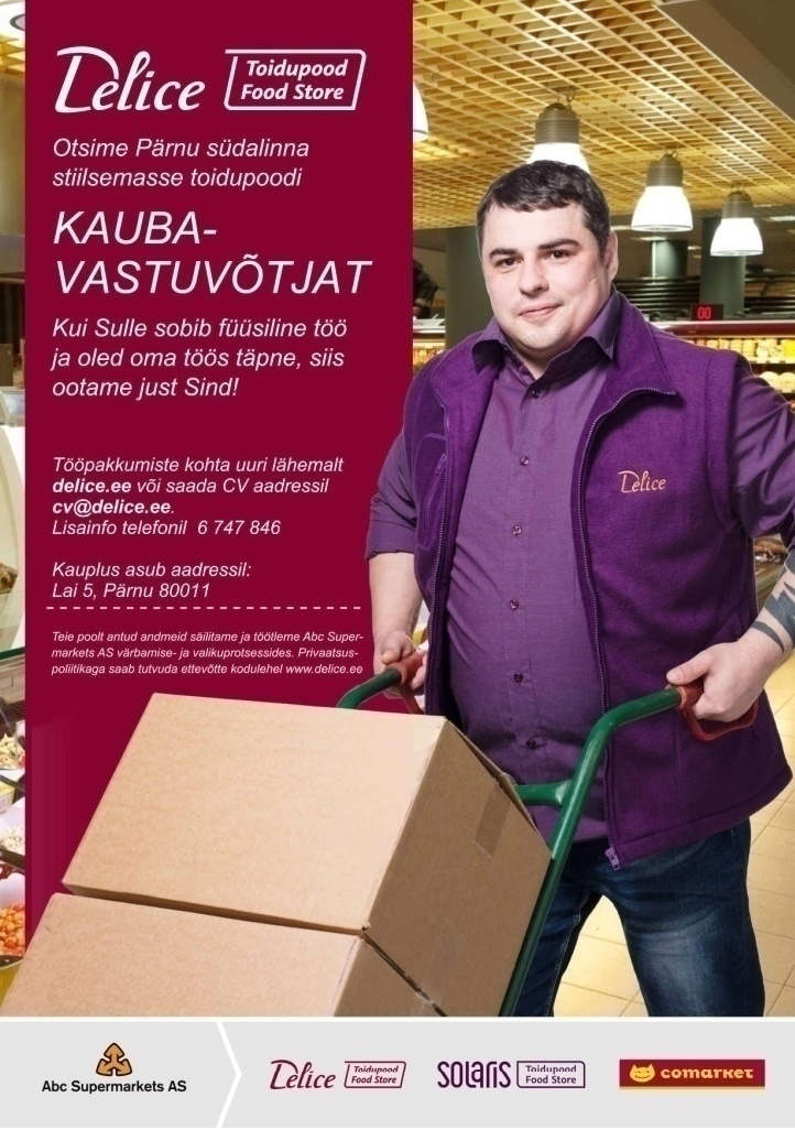 Abc Supermarkets AS KAUBAVASTUVÕTJA Pärnu Delice Toidupoodi