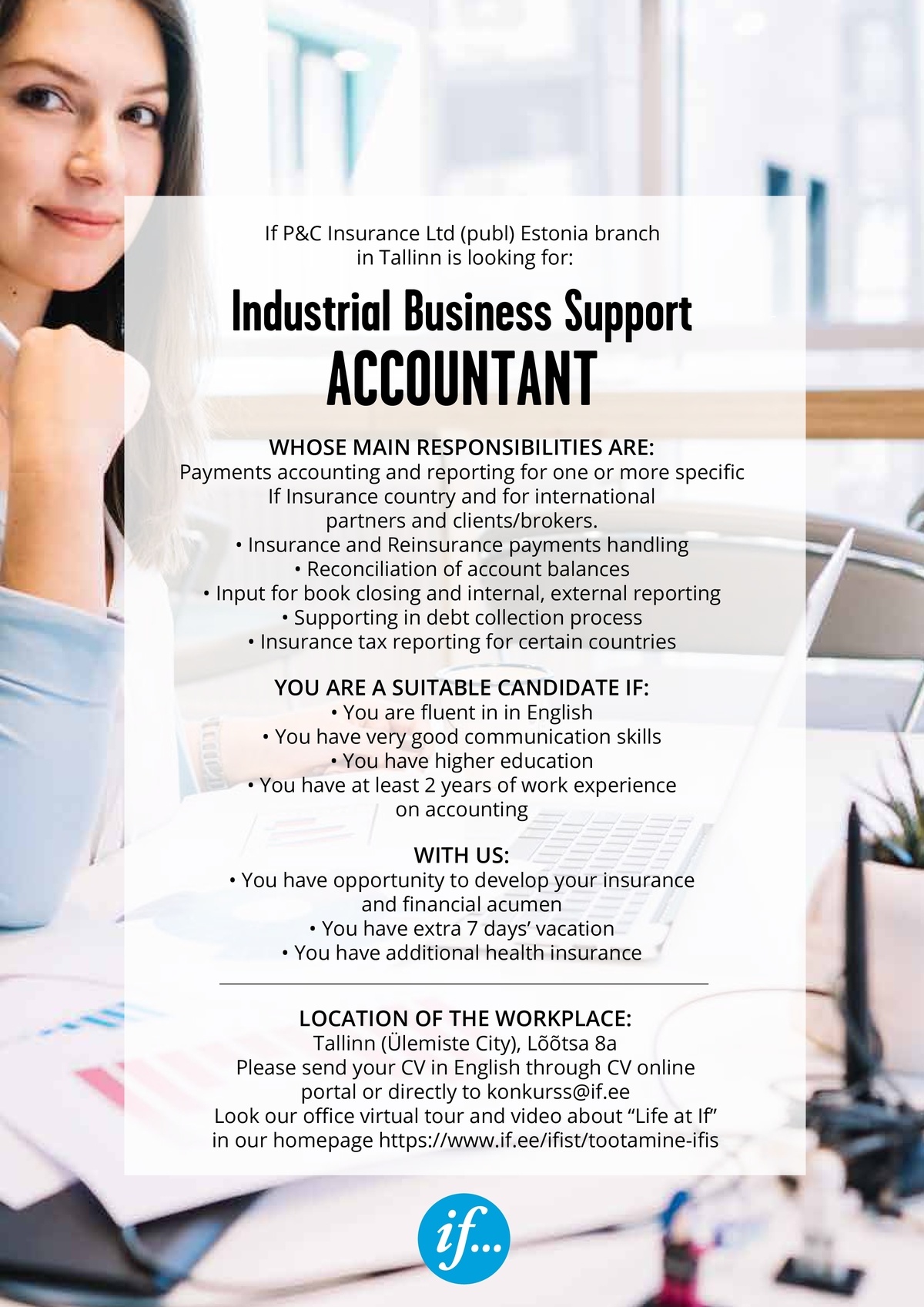 If P&C Insurance Ltd (publ) Eesti filiaal Industrial Business Support ACCOUNTANT