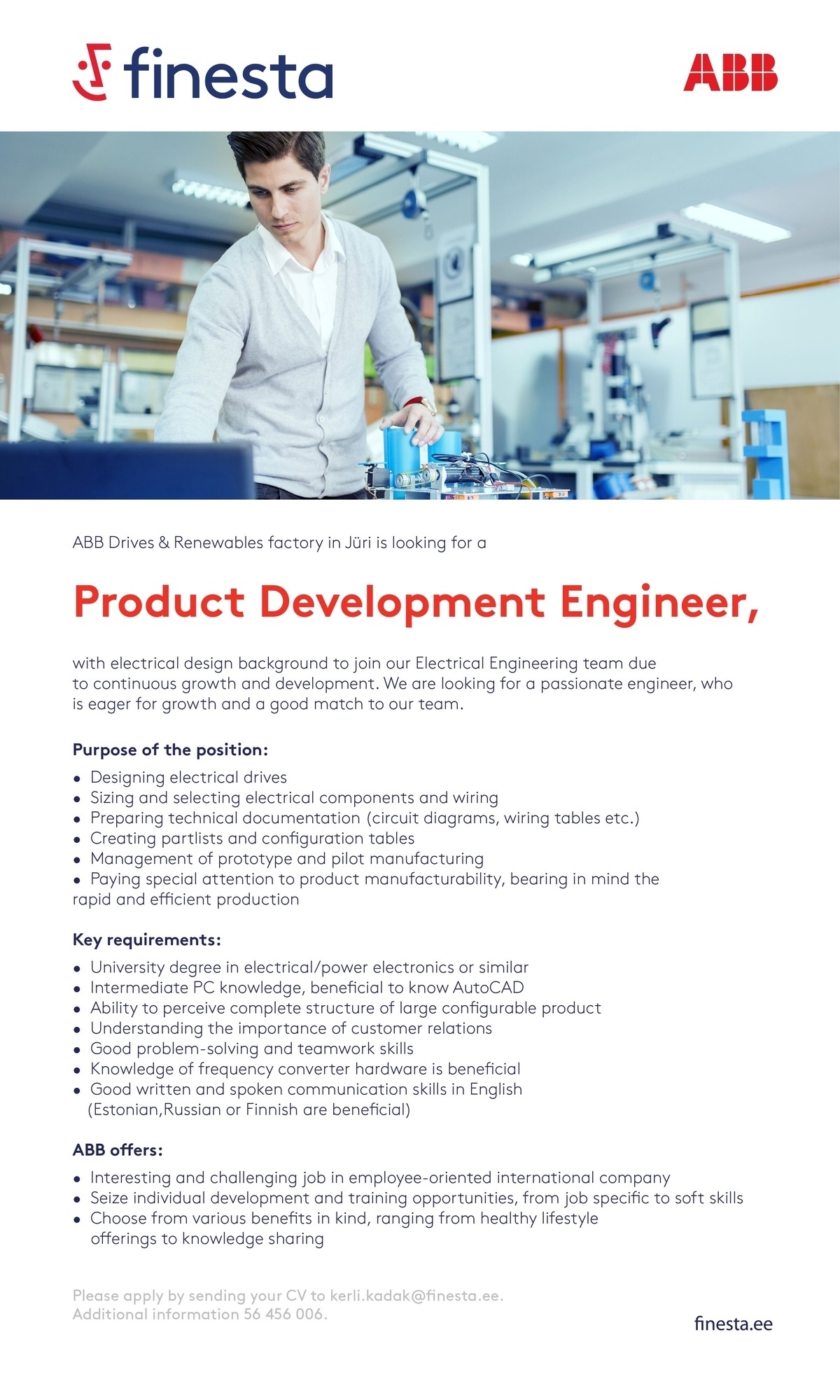 Finesta Baltic OÜ Product development engineer