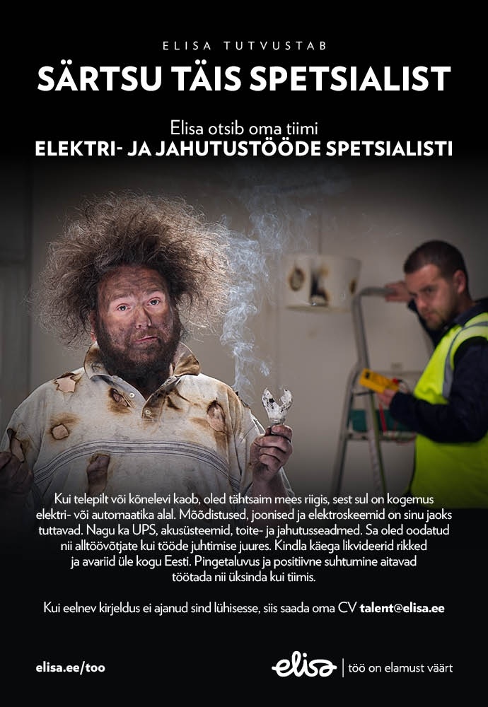 Elisa Eesti AS ELEKTRI- JA JAHUTUSTÖÖDE SPETSIALIST