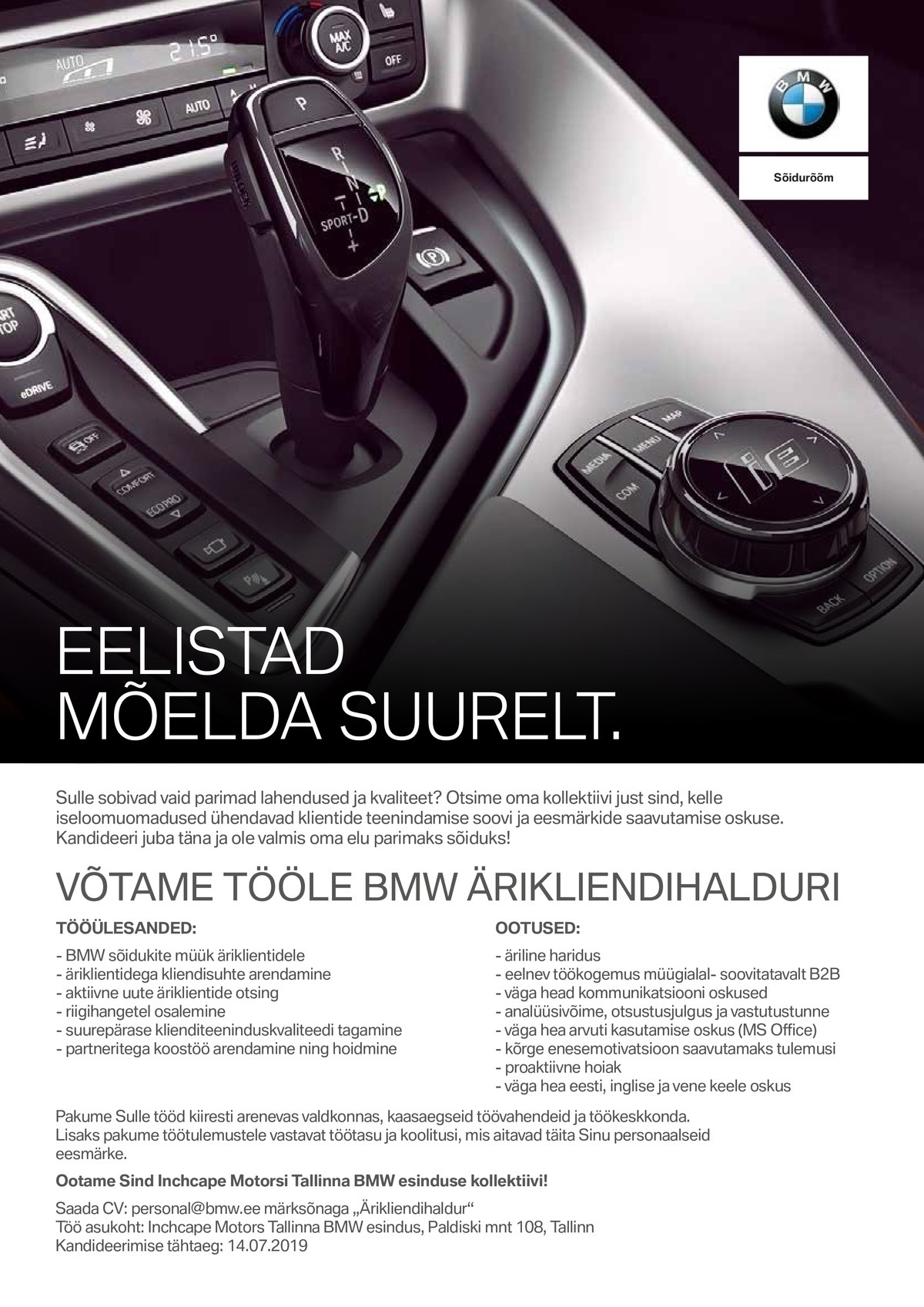 Inchcape Motors Tallinna BMW esindus Ärikliendihaldur