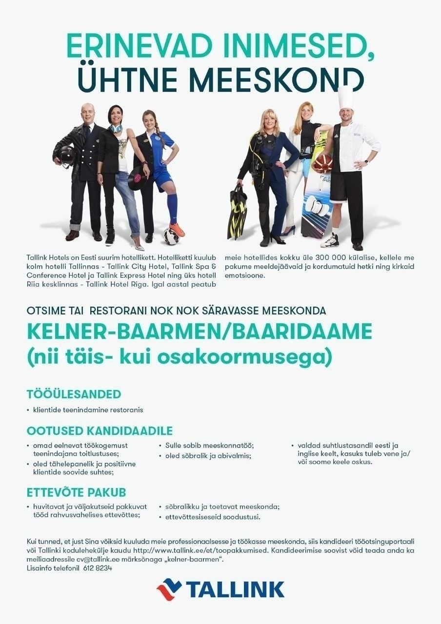 Tallink Grupp AS Kelner-baarmen/baaridaam (NOKNOK)