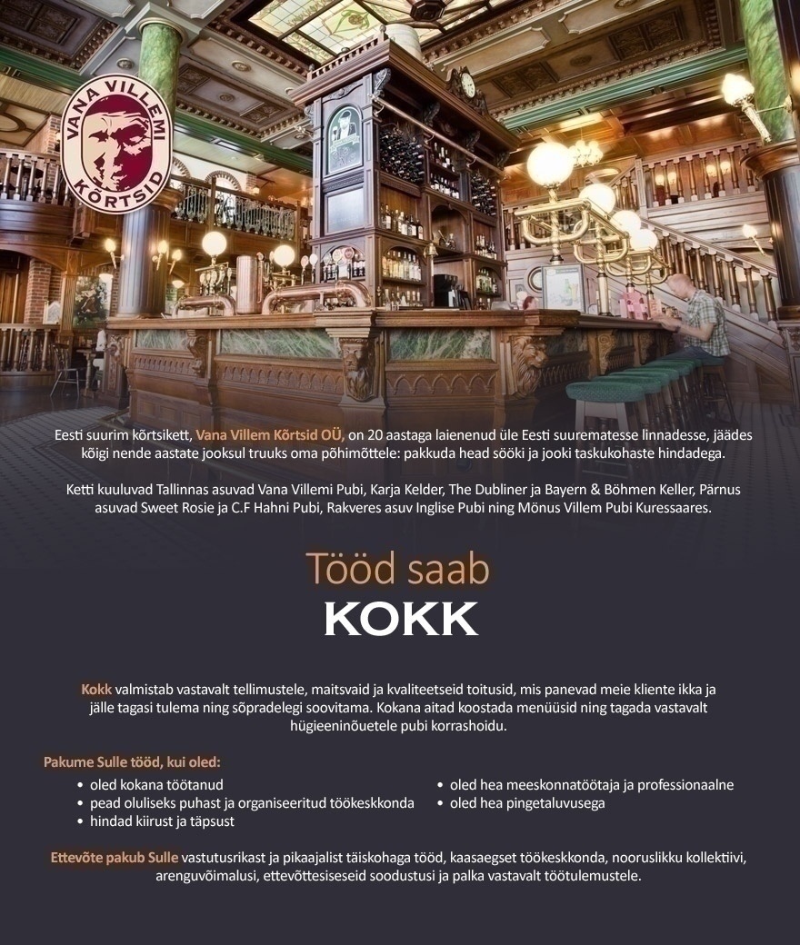 Vana Villem OÜ Kokk