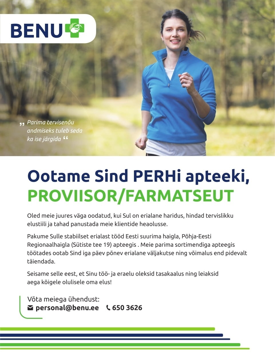 BENU Apteek Eesti OÜ Proviisor/Farmatseut PERH- i Apteeki