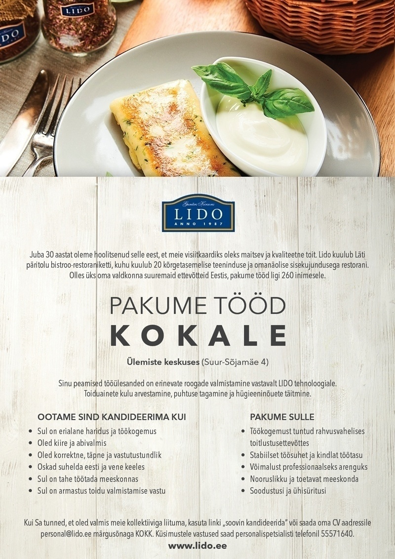 Lido Eesti OÜ KOKK (Ülemiste keskus)