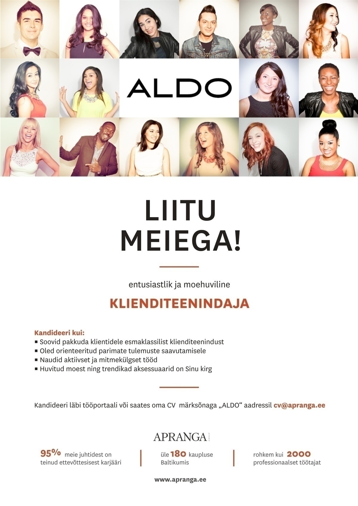 Apranga Estonia OÜ Rõõmsameelne ALDO müügikonsultant