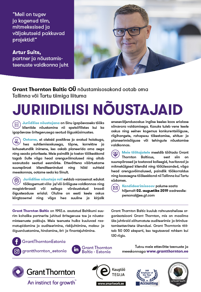 Grant Thornton Baltic OÜ Juriidilised nõustajad (Tallinn)