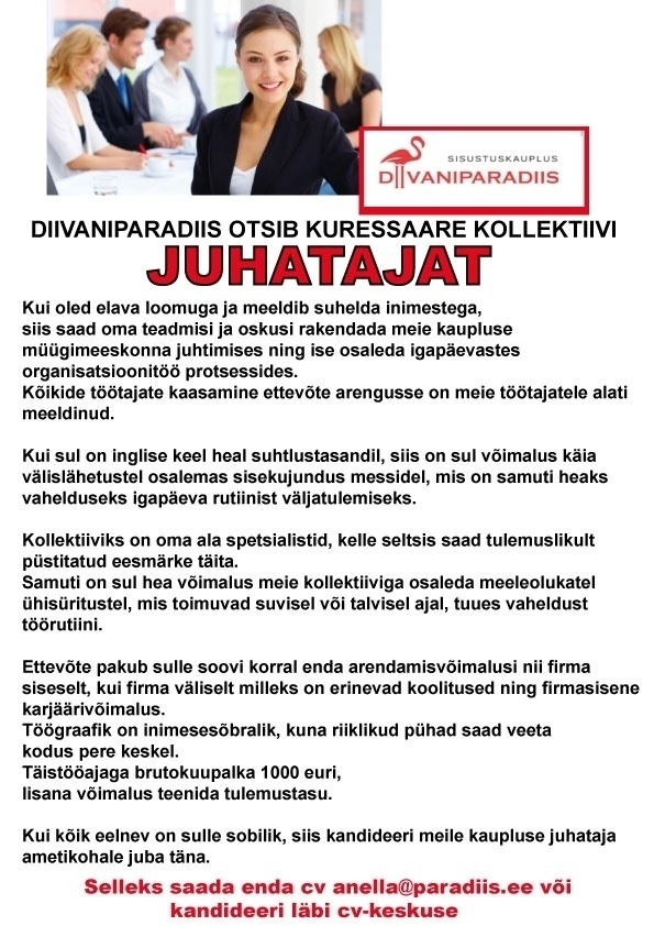 Diivaniparadiis OÜ Juhataja