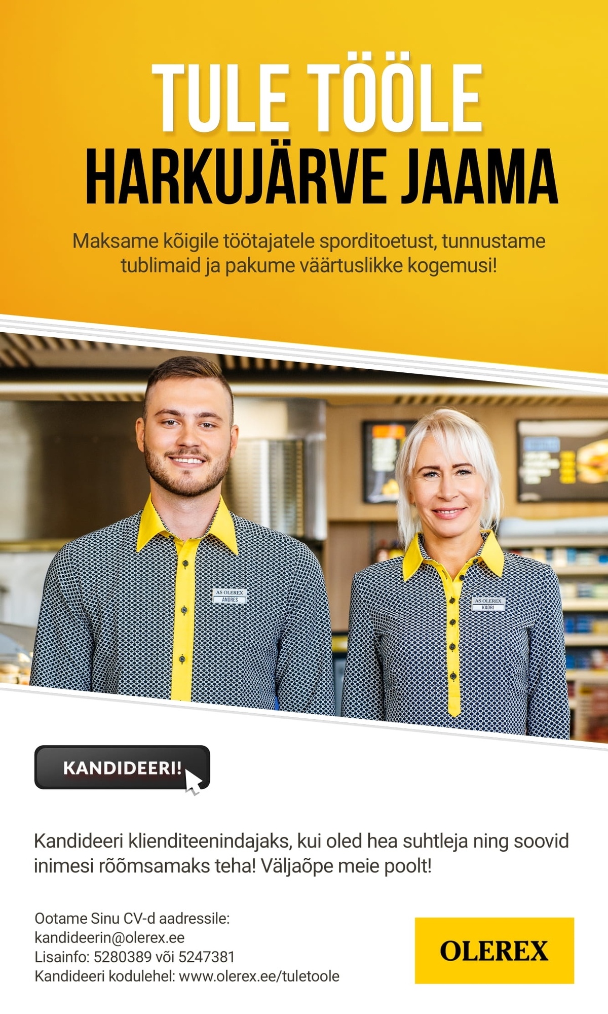 Olerex AS Klienditeenindaja Harkujärve teenindusjaama