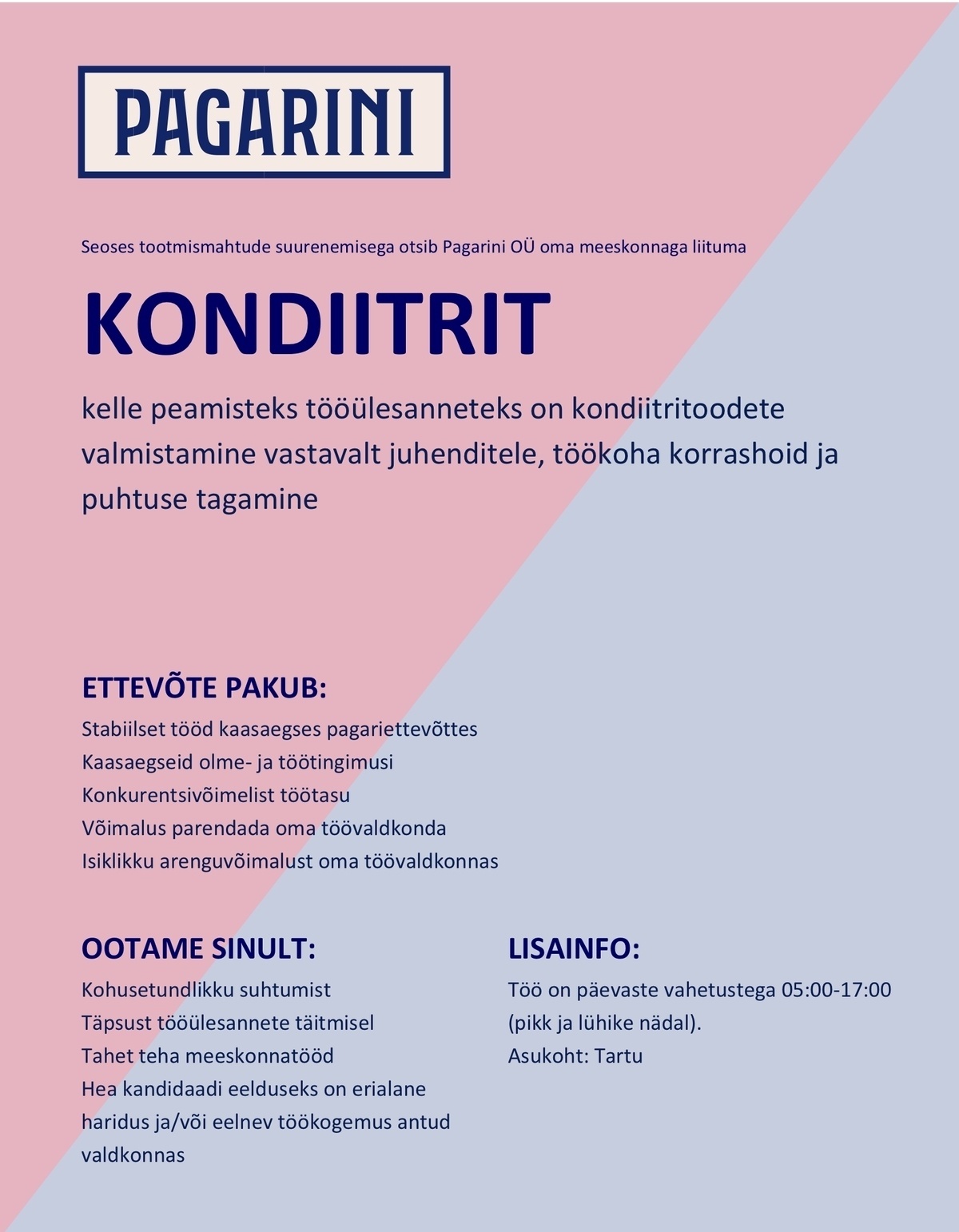 Pagarini OÜ Kondiiter