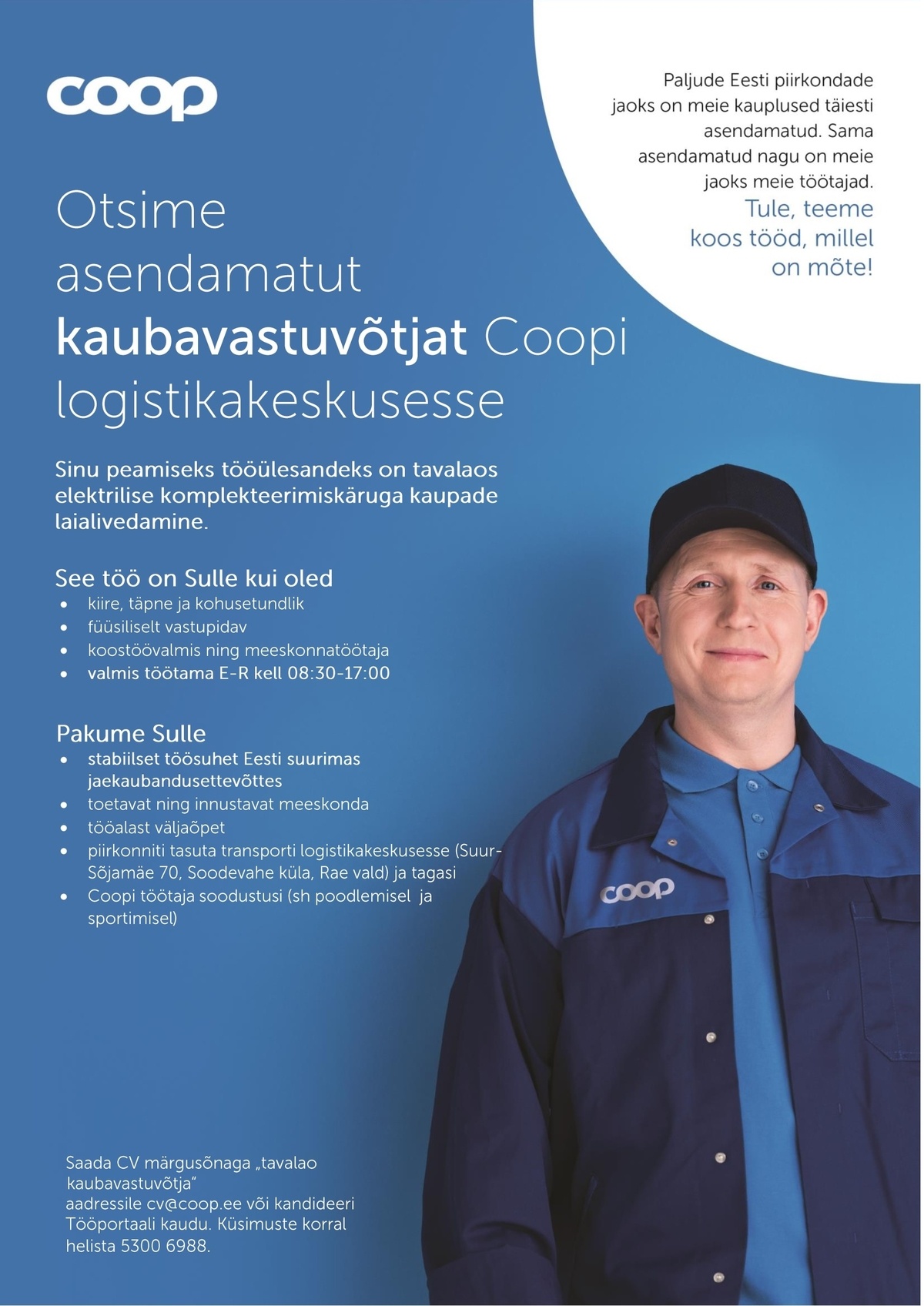 Coop Eesti Keskühistu Kaubavastuvõtja-laialivedaja (tavaladu)