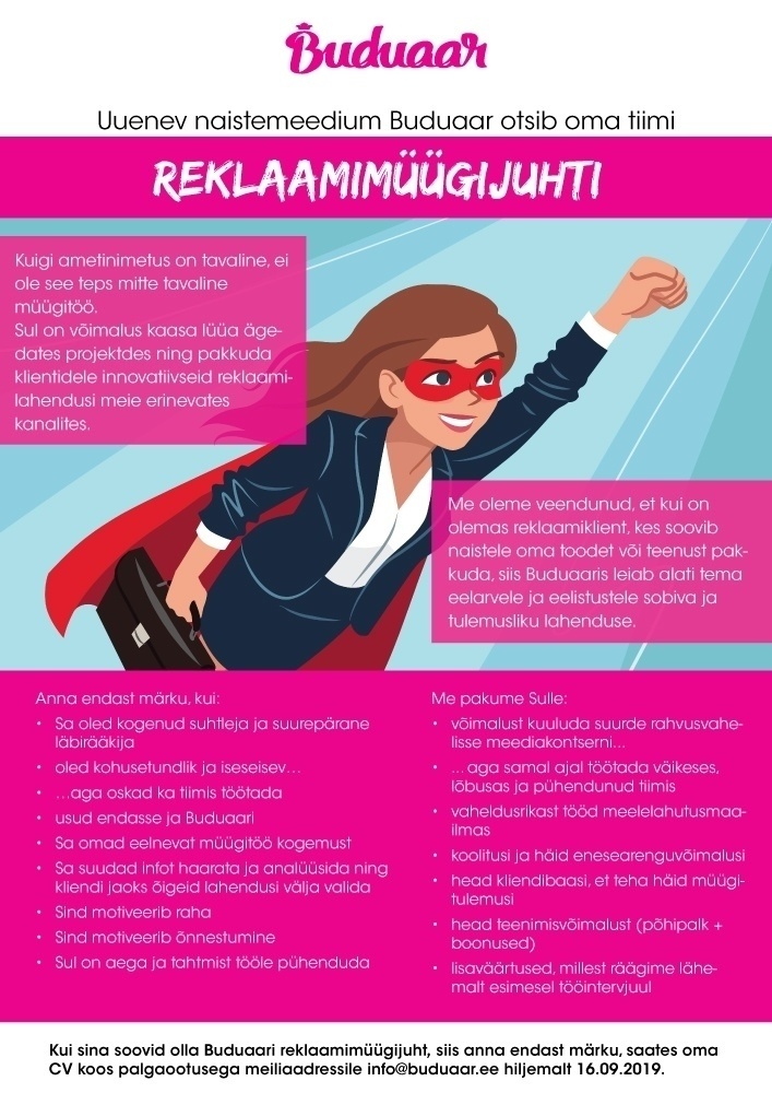 Buduaar Meedia OÜ Reklaamimüügijuht