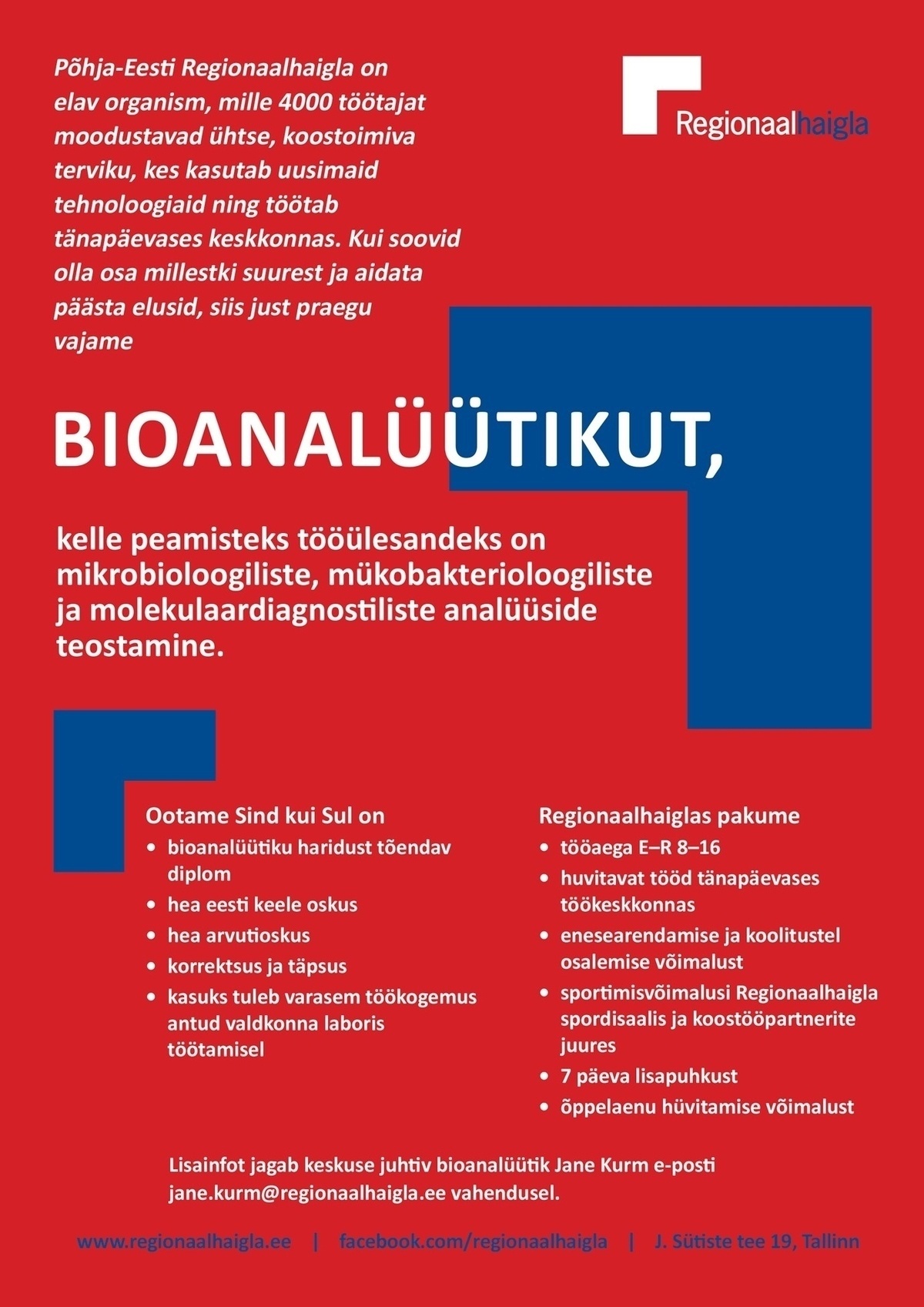 Põhja-Eesti Regionaalhaigla SA Bioanalüütik mikrobioloogia ja molekulaardiagnostika osakonda