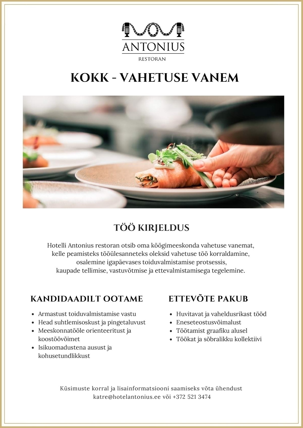 Hotell Antonius OÜ KOKK-VAHETUSE VANEM