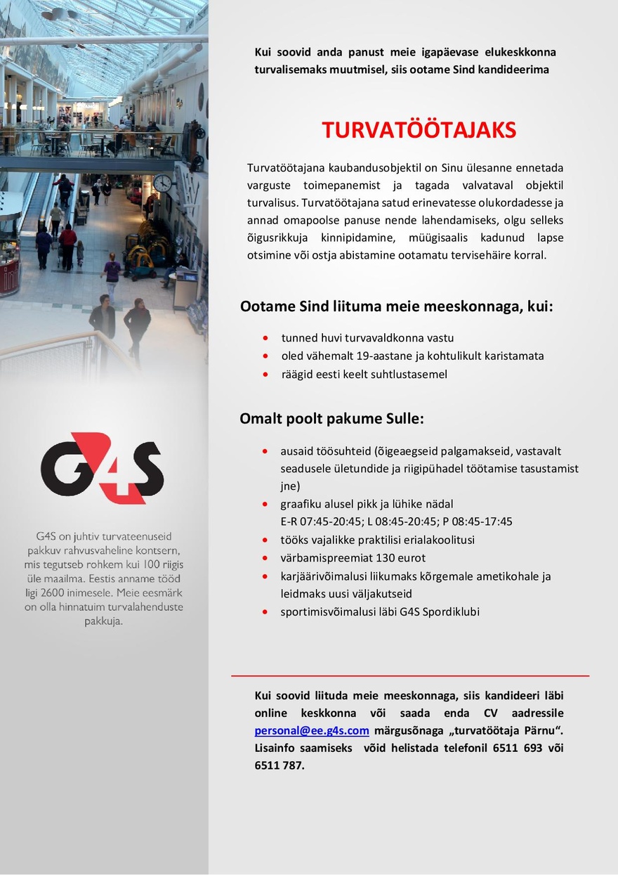 AS G4S Eesti Turvatöötaja (Pärnu Bauhof)