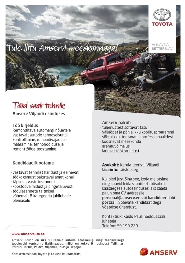 Amserv Grupi AS Autotehnik Amserv Viljandi esindusse