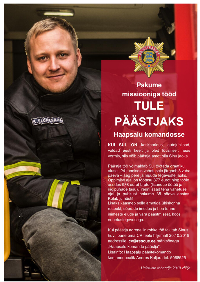 Päästeamet Haapsalu komando päästja