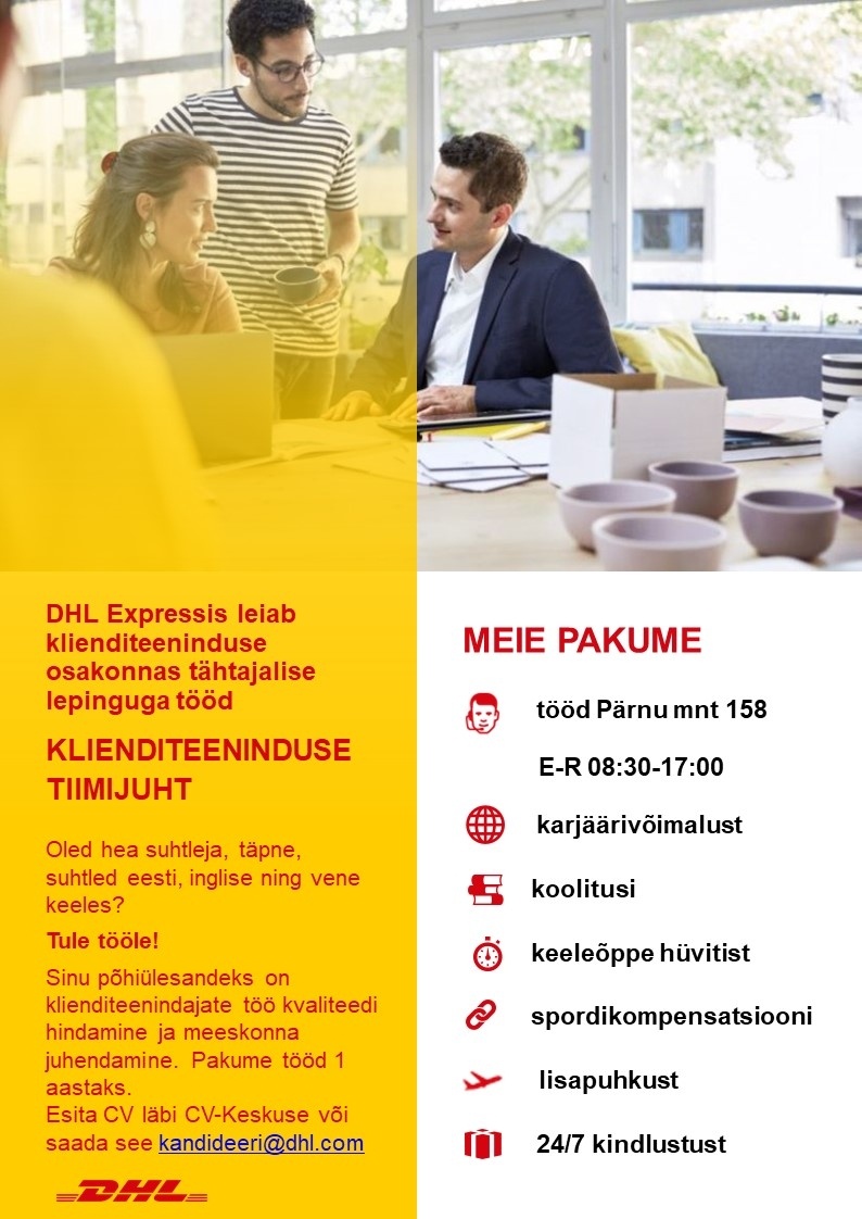 DHL Express Estonia AS Klienditeeninduse tiimijuht
