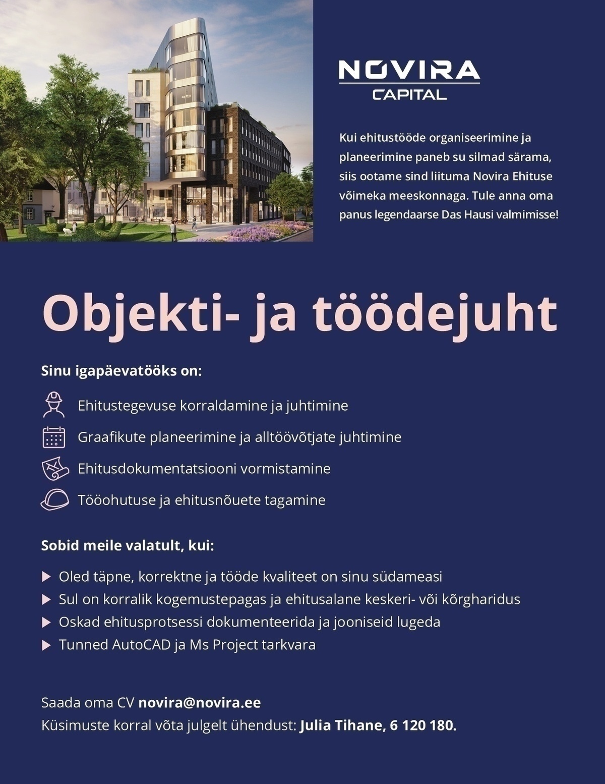 Novira Capital OÜ Objekti - ja töödejuht