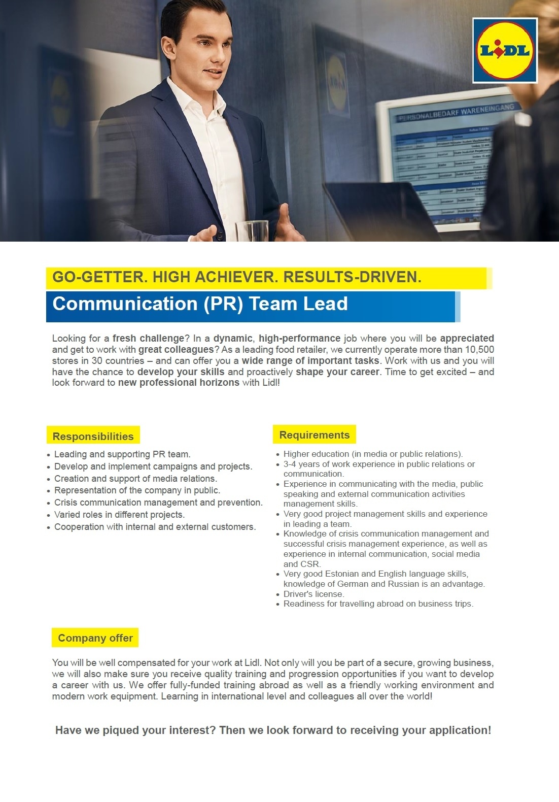 Lidl Eesti OÜ Communication (PR) Team Lead