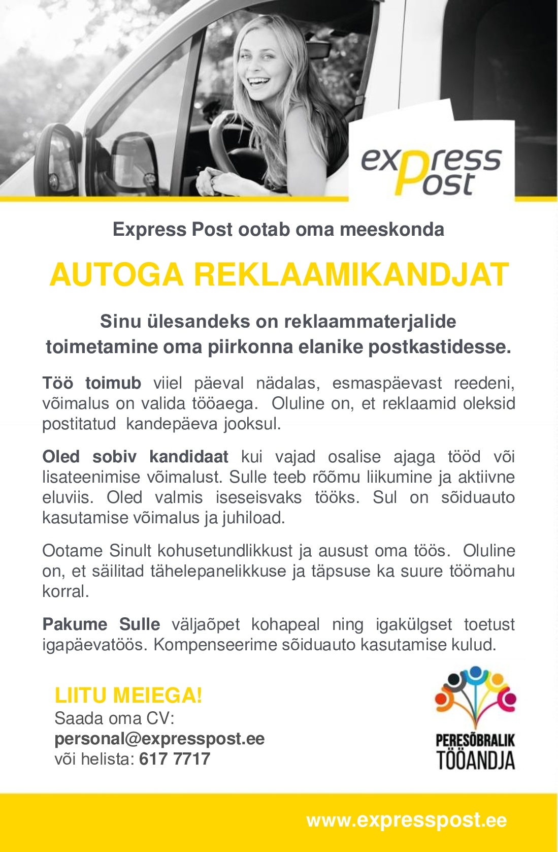 Express Post AS Autoga reklaamikandja Tallinna