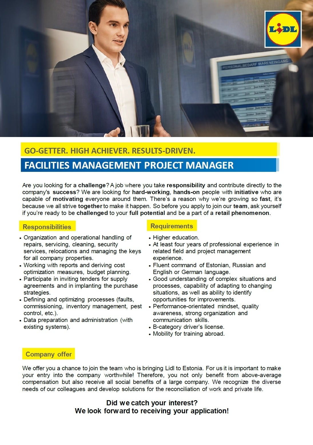Lidl Eesti OÜ Facility Management Project Management