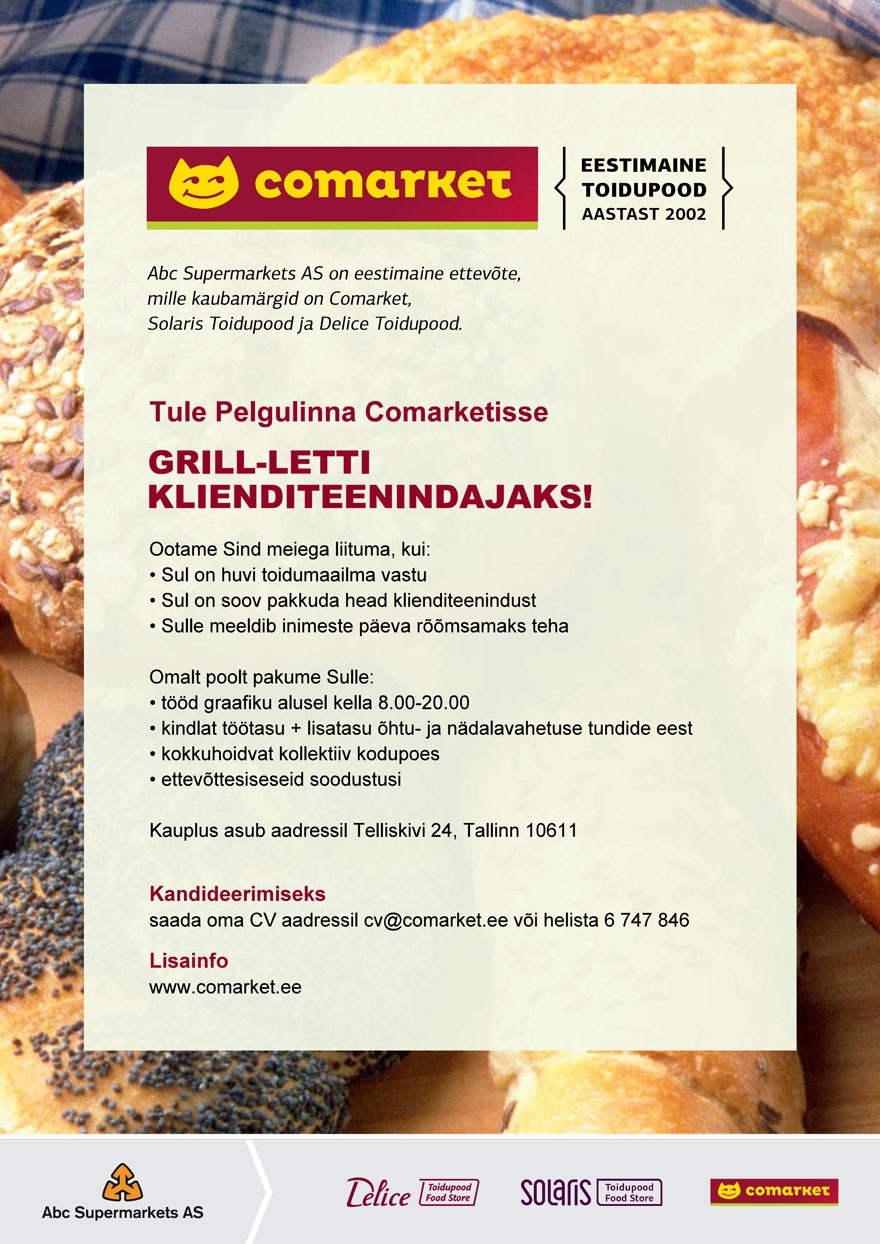 Abc Supermarkets AS Grill-letti teenindaja Pelgulinna Comarketisse