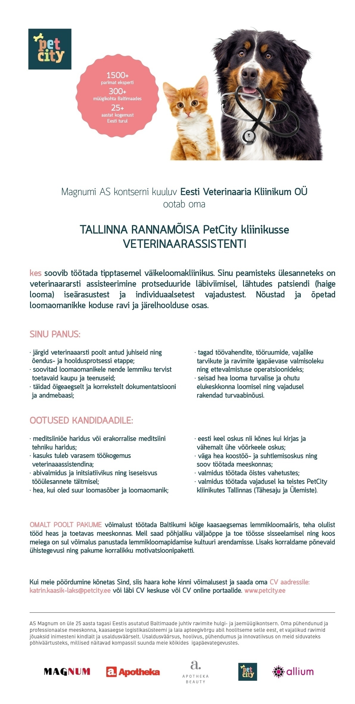Eesti Veterinaaria Kliinikum OÜ Veterinaarassistent