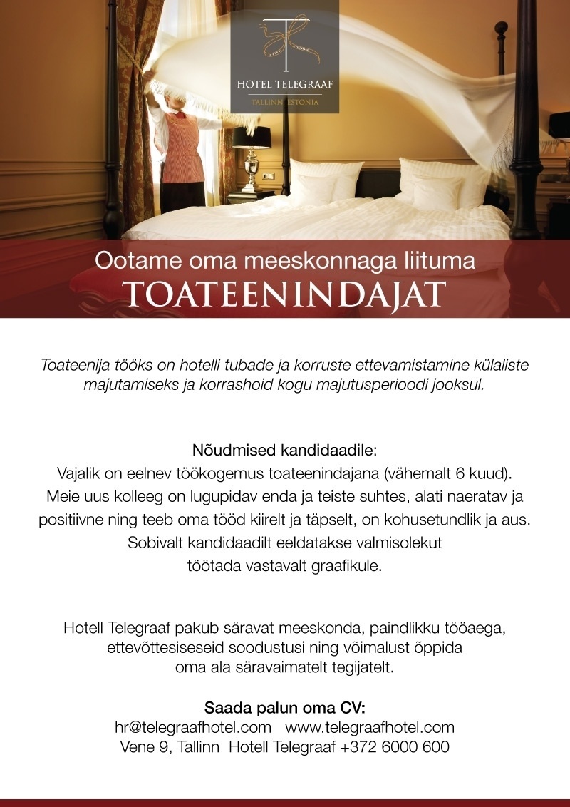 HOTELL TELEGRAAF OÜ Toateenija