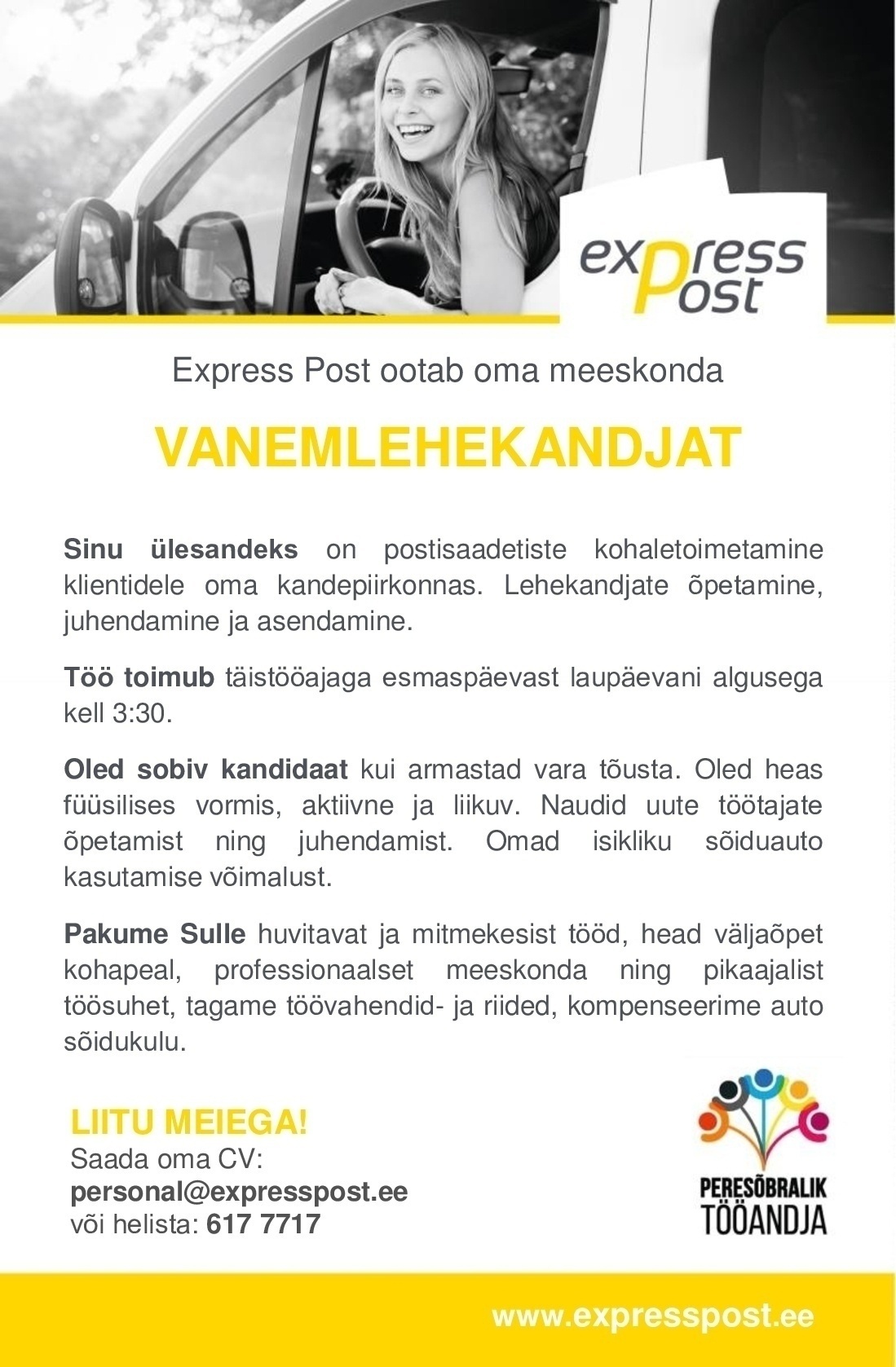 Express Post AS Vanemlehekandja Tallinnasse