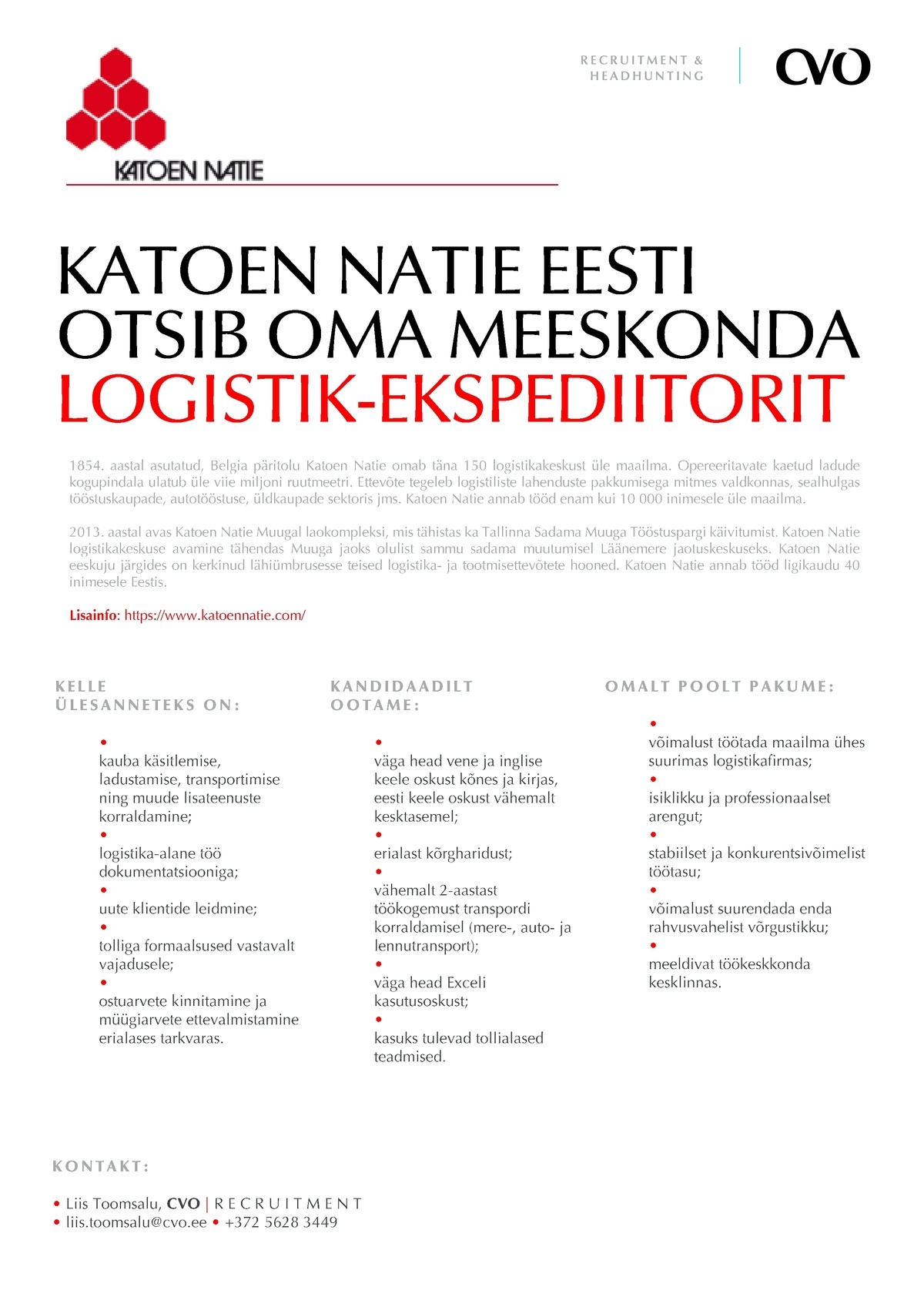 Recruitment Estonia OÜ Logistik-ekspediitor
