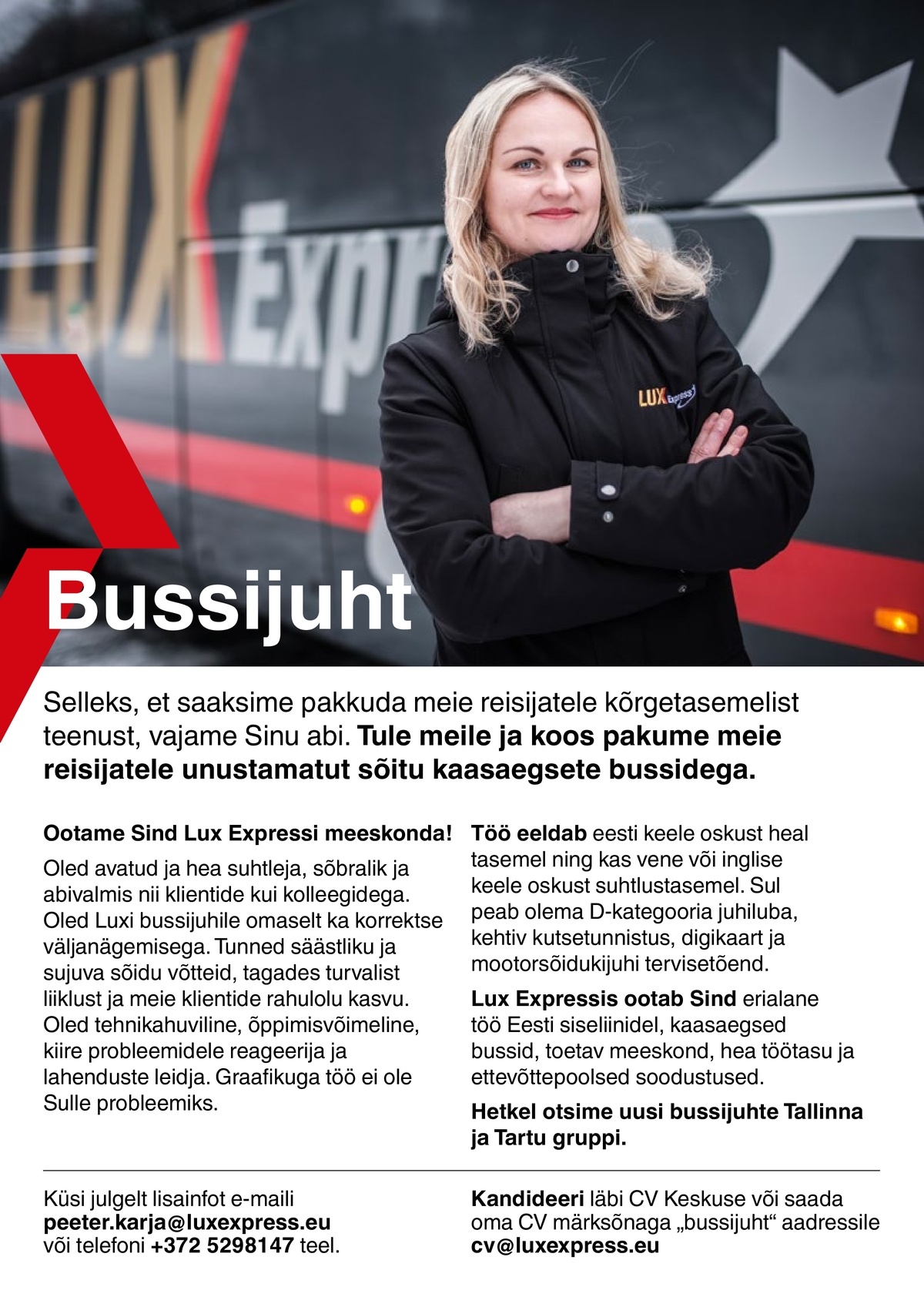 Lux Express Estonia AS Bussijuht