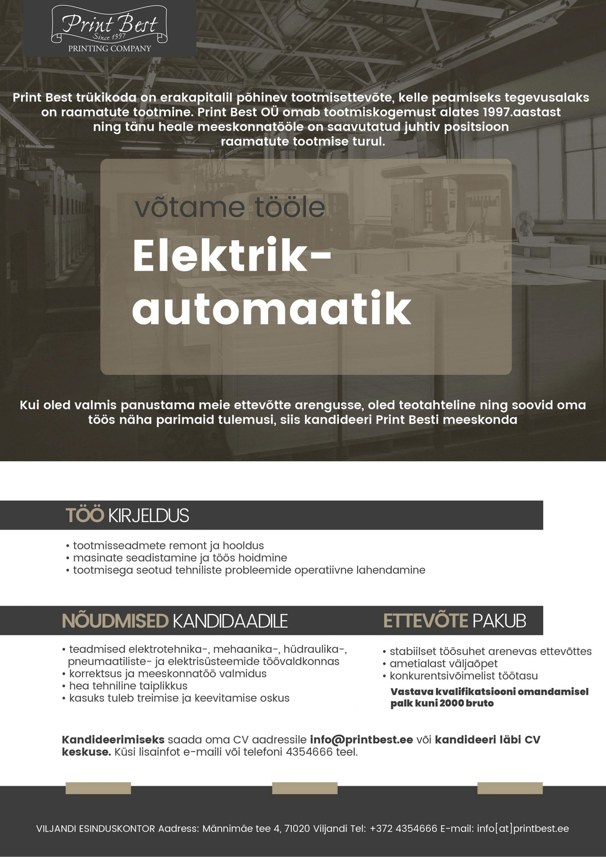 Print Best OÜ Elektrik-automaatik