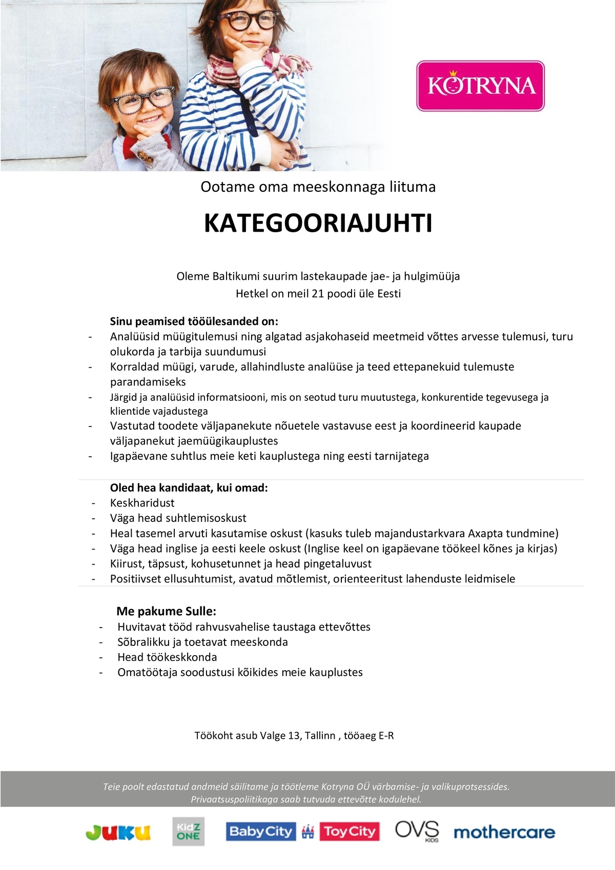 Kotryna OÜ Kategooriajuht