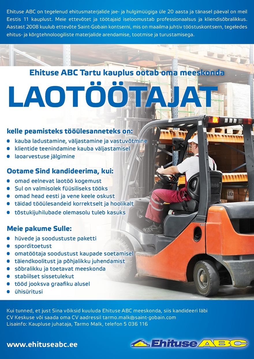 Optimera Estonia AS - Ehituse ABC Laotöötaja