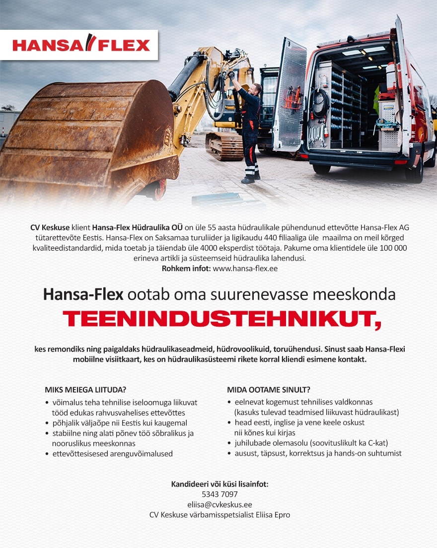 Hansa-Flex Hüdraulika OÜ Teenindustehnik