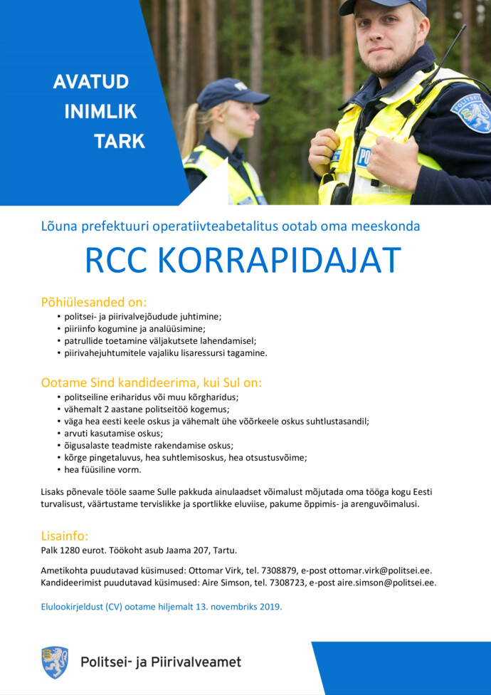 Politsei- ja Piirivalveamet RCC korrapidaja