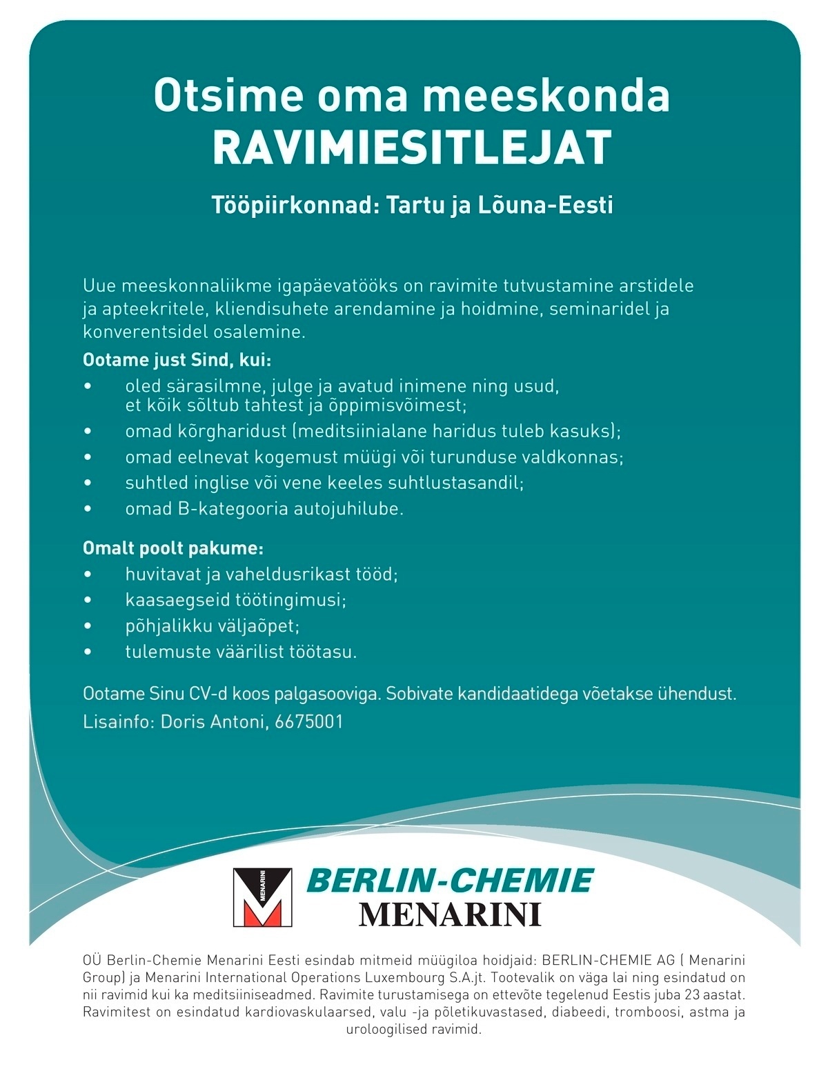 Berlin-Chemie Menarini Eesti OÜ Ravimiesitleja