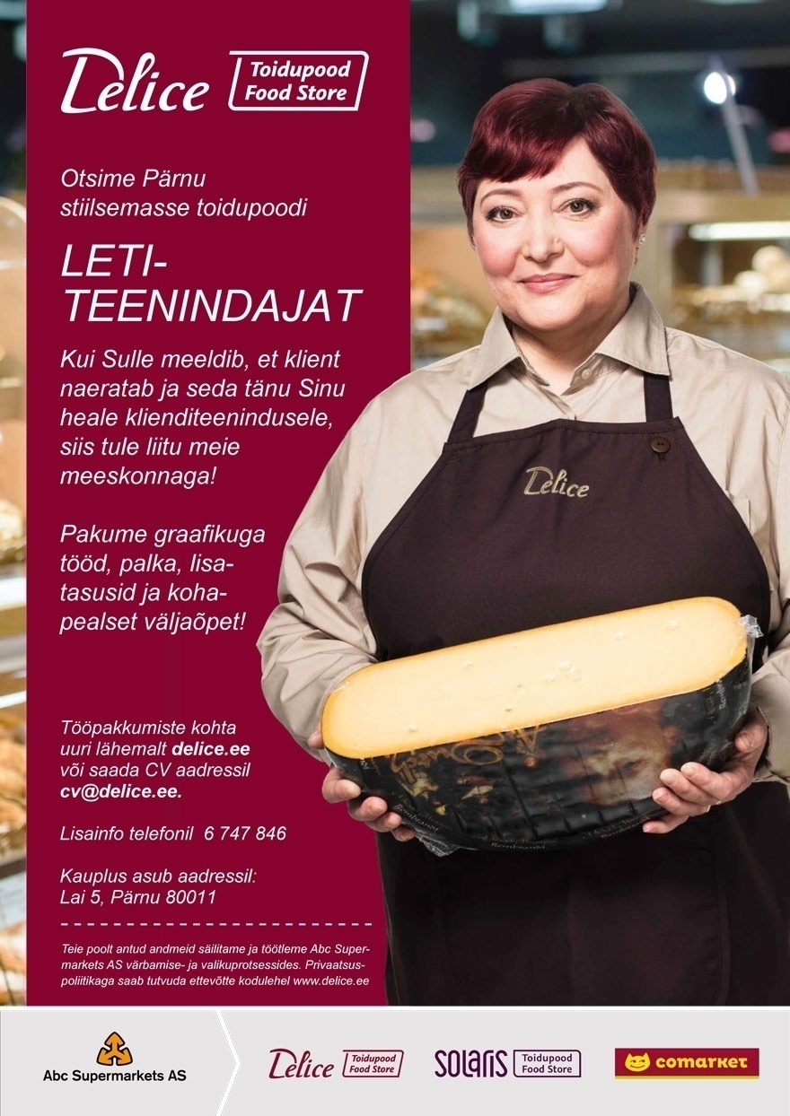 Abc Supermarkets AS Letiteenindaja Pärnu Delice Toidupoodi