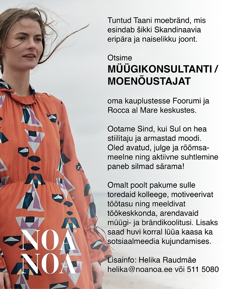 Noa Noa Eesti OÜ Müügikonsultant/ moenõustaja