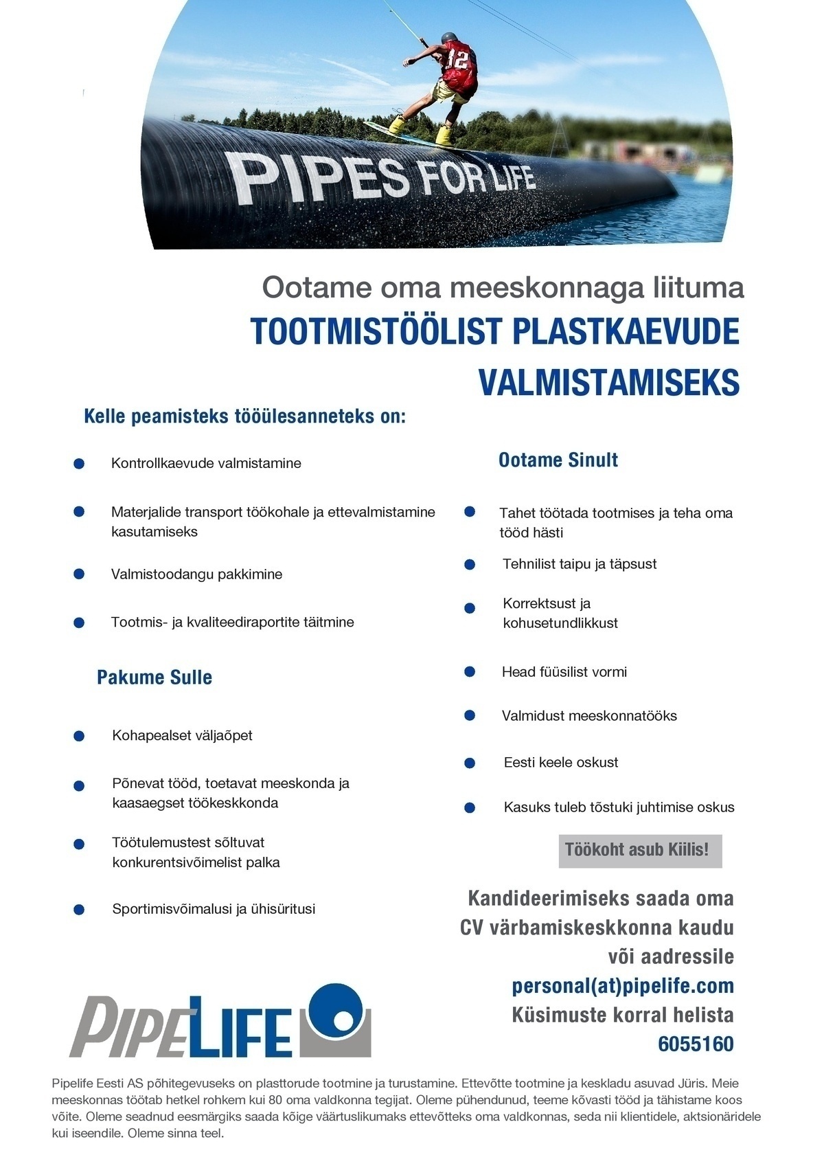 Pipelife Eesti AS Plastkaevude valmistaja