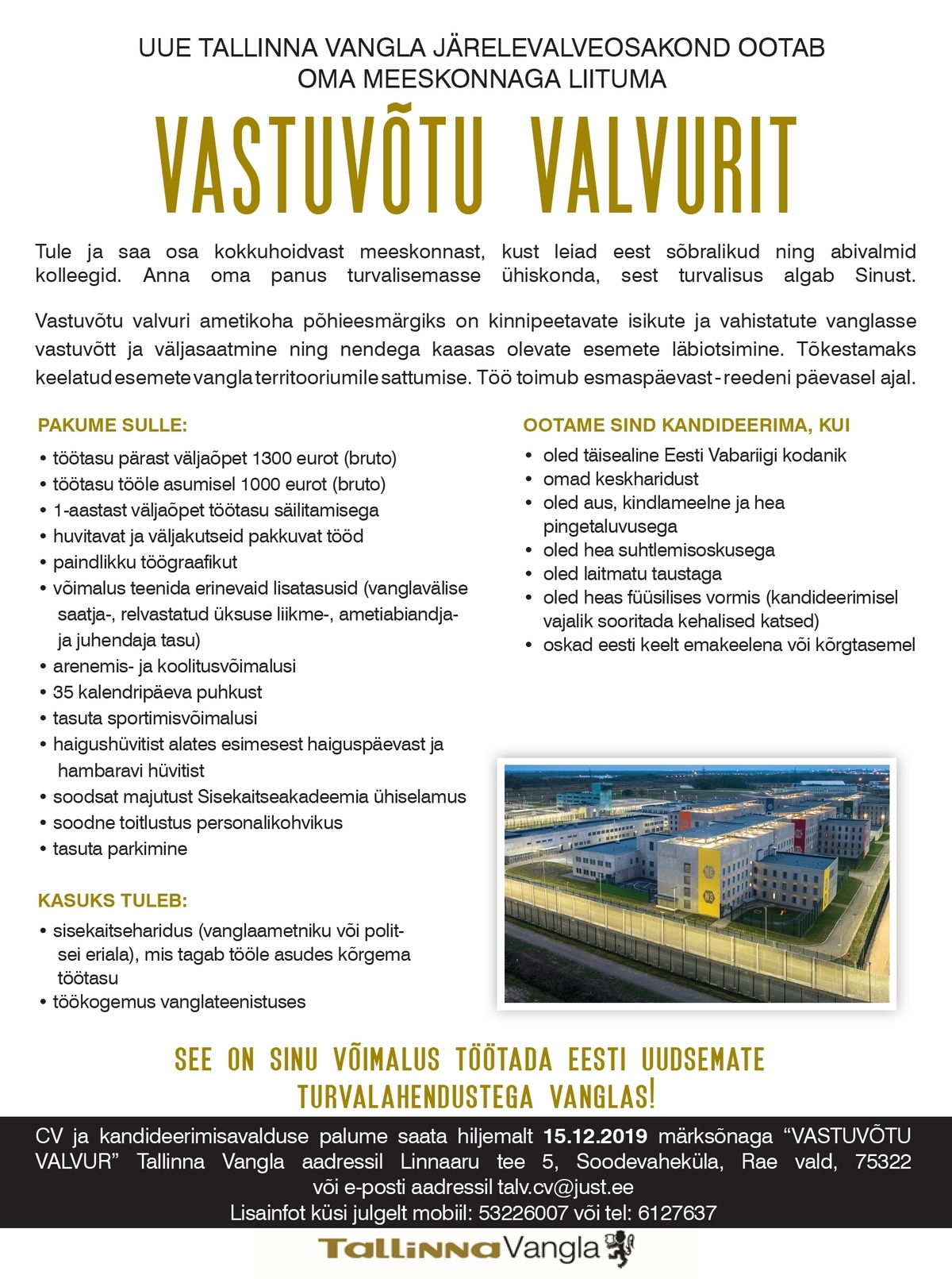 Tallinna Vangla VASTUVÕTU VALVUR 