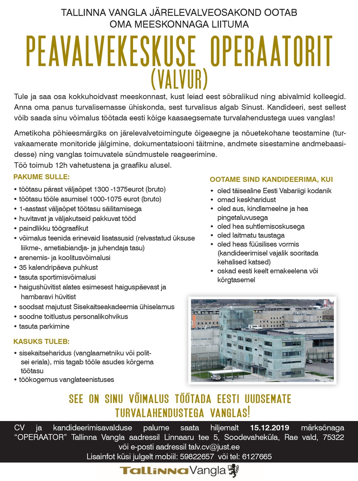 Tallinna Vangla Peavalvekeskuse operaator (Valvur)
