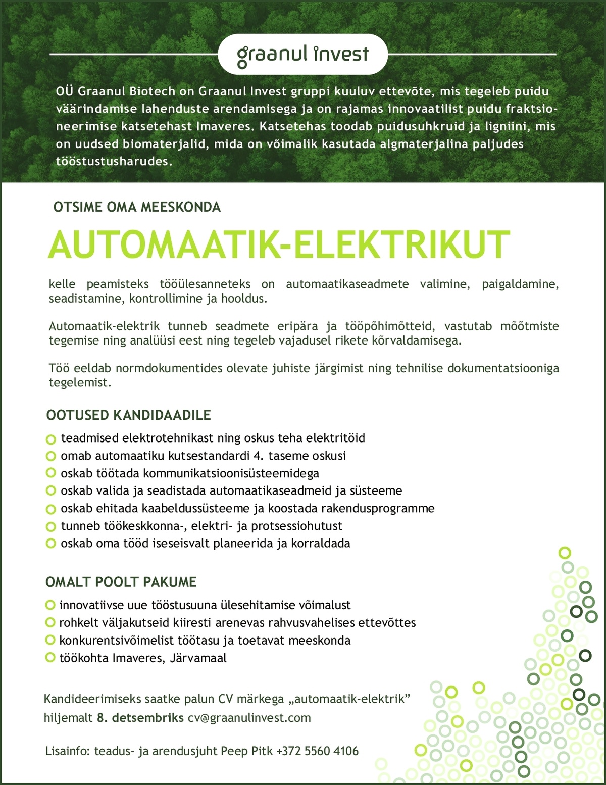 Graanul Biotech OÜ Automaatik-elektrik