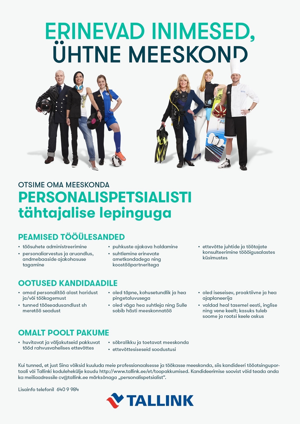 Tallink Grupp AS Personalispetsialist (tähtajalise lepinguga)