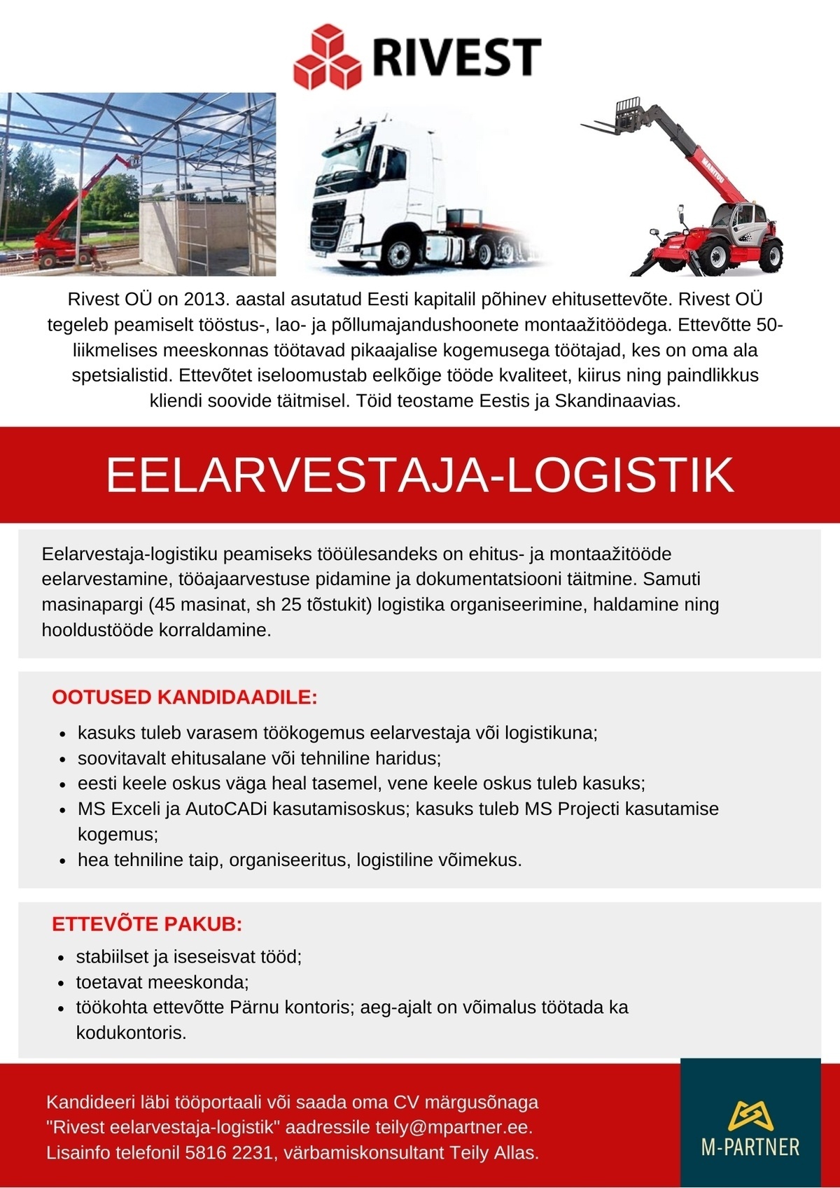 M-Partner HR OÜ Eelarvestaja-logistik