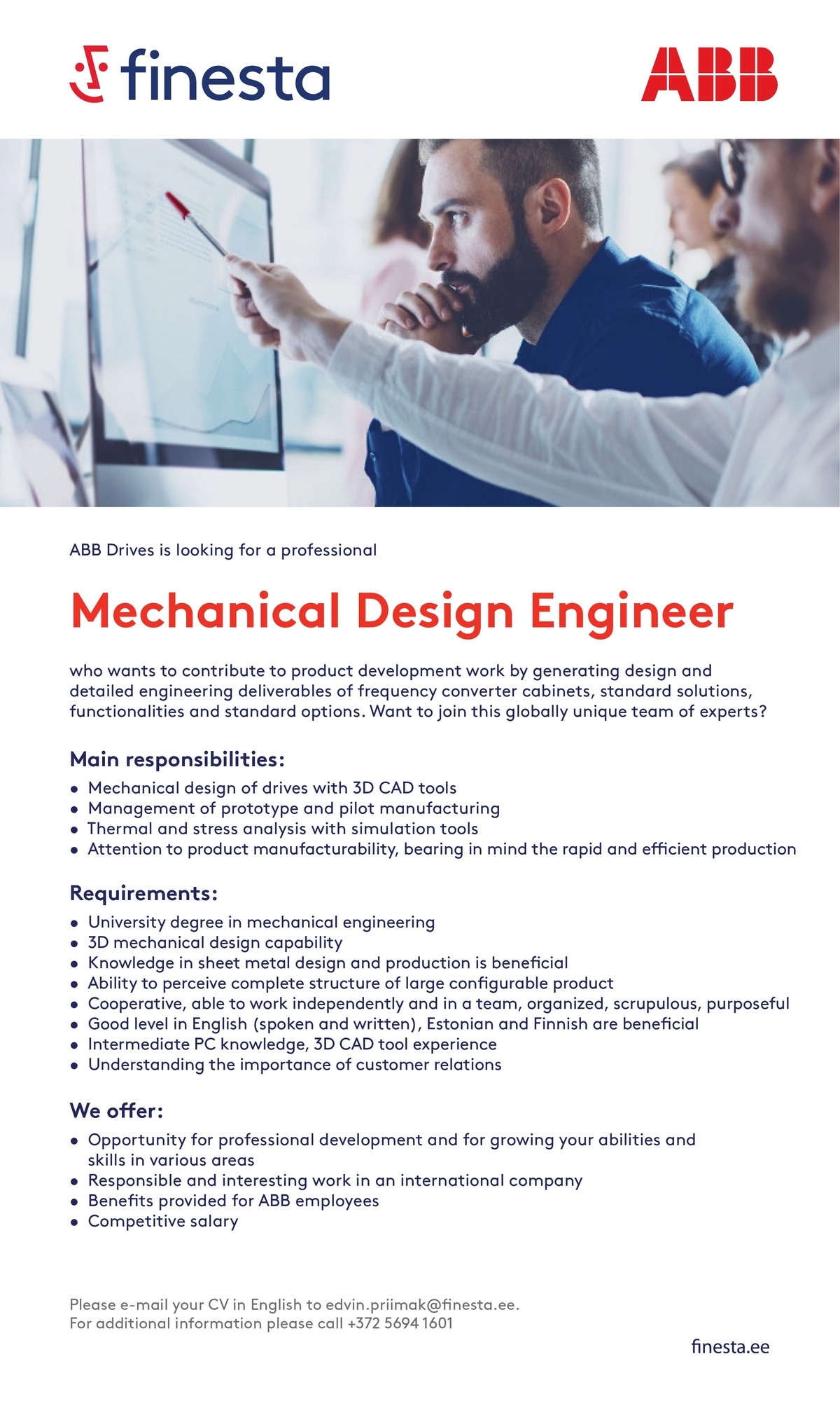 Finesta Baltic OÜ Mechanical Design Engineer ABB AS