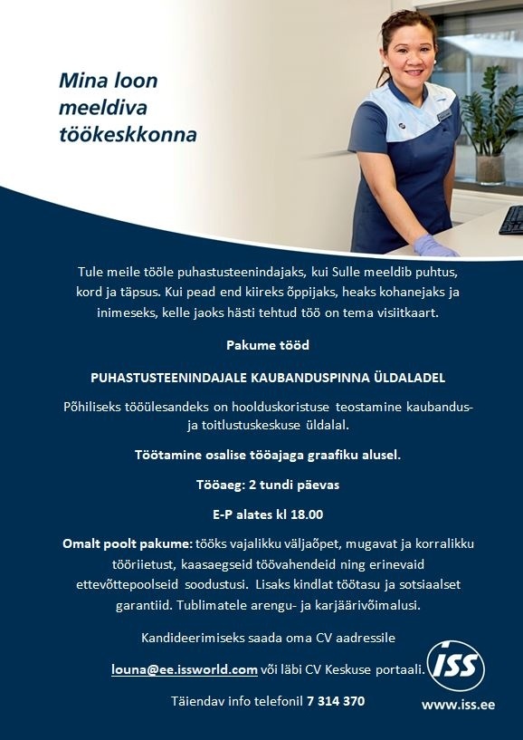 ISS Eesti AS Puhastusteenindaja kaubandus- ja toitlustuskeskuse üldalal