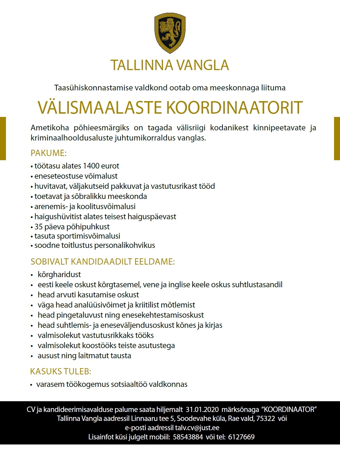 Tallinna Vangla Välismaalaste koordinaator