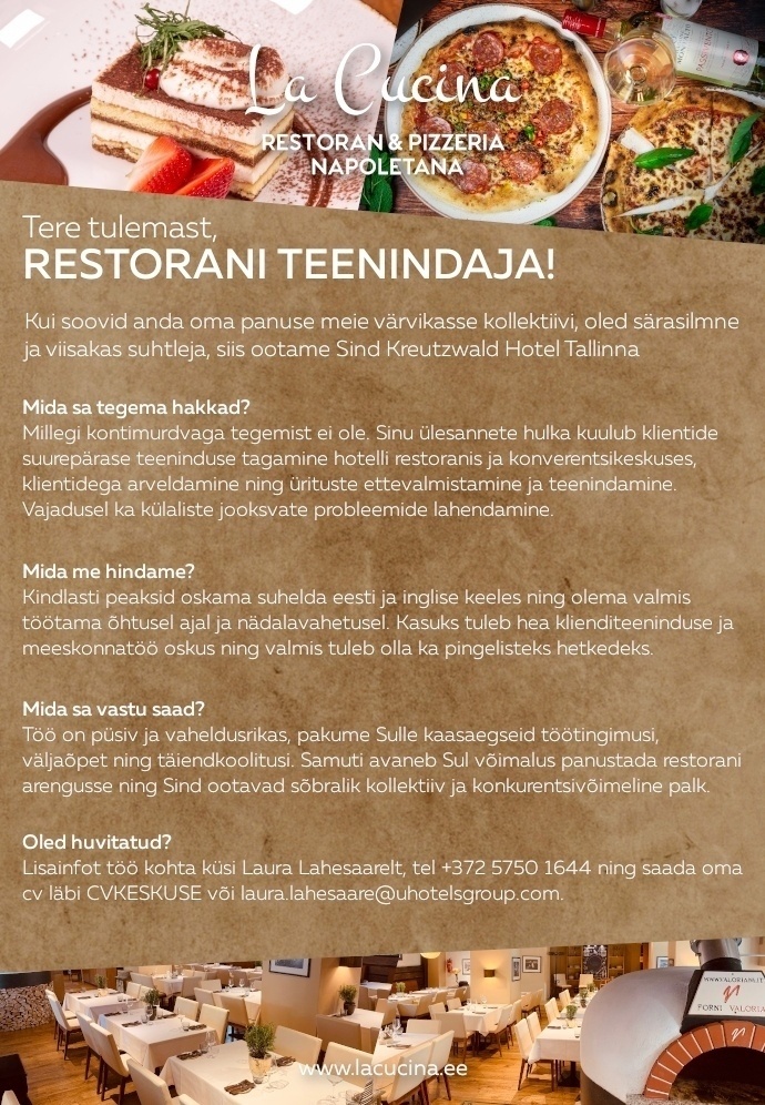 Unique Hotels Hommikusöögi teenindaja